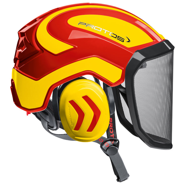 Protos Arborist Integral Helmet - Red/Yellow - Skyland Equipment Ltd
