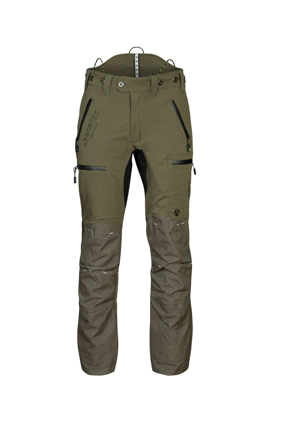 Arbortec Breatheflex Pro Chainsaw Trousers Type A Front View in Olive