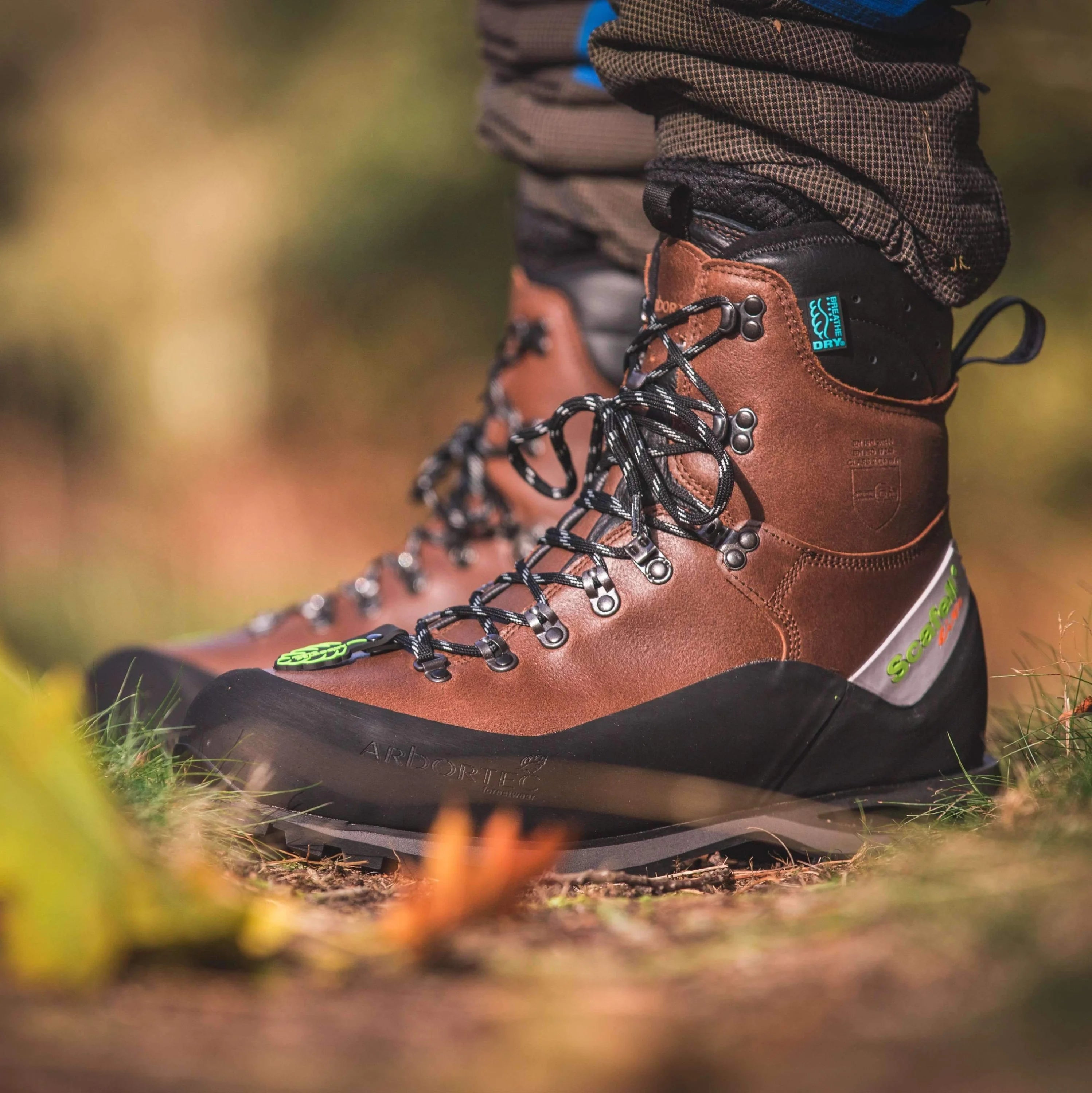 Arbortec Scafell Lite Chainsaw Boots (Free Socks) - Brown - Footwear