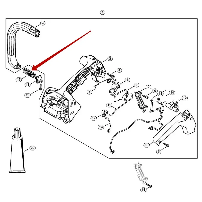 AV Handle Spring - Stihl MS 151T / MS 150T - Skyland Equipment Ltd