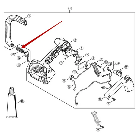 AV Handle Spring - Stihl MS 151T / MS 150T - Skyland Equipment Ltd