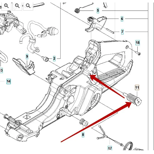 AV Spring (Fuel Tank) - Husqvarna 572 XP/XPG - Skyland Equipment Ltd