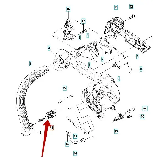 AV Spring (Handle) - Husqvarna T525 - AV Spring