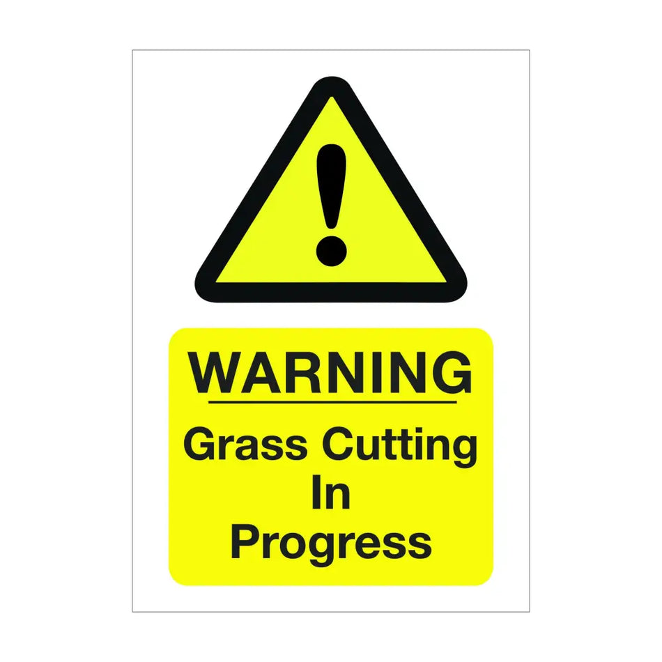 Caution Sign - Grass Cutting in Progress - Skyland Equipment Ltd