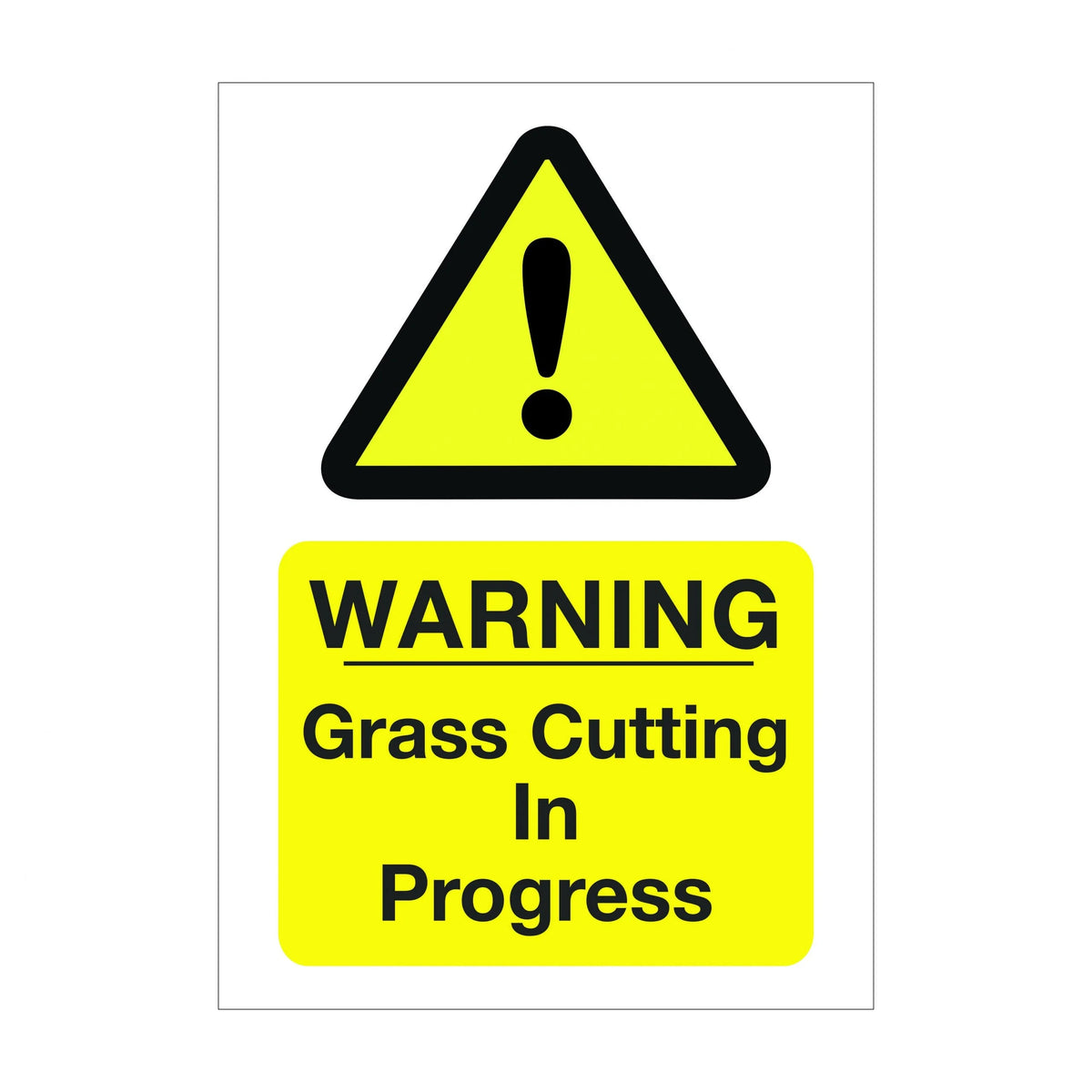 Caution Sign - Grass Cutting in Progress - Skyland Equipment Ltd