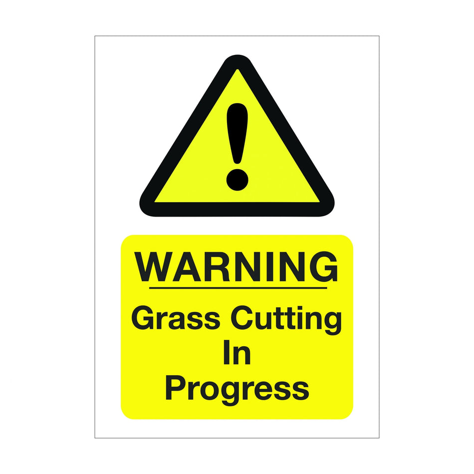 Caution Sign - Grass Cutting in Progress - Skyland Equipment Ltd