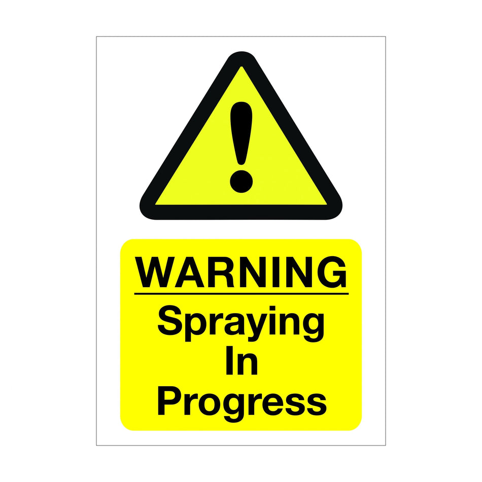 Caution Sign - Warning Spraying in Progress - Skyland Equipment Ltd