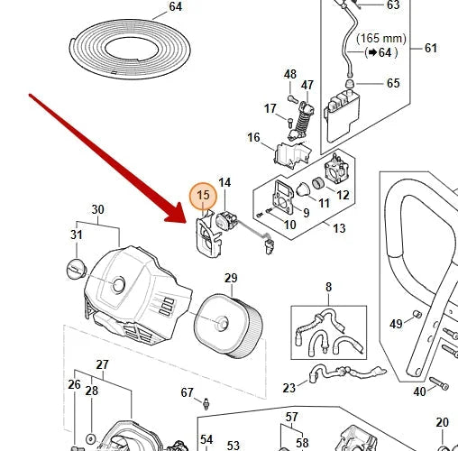 Cover (Stop Switch) - Stihl MS 500i - Cover