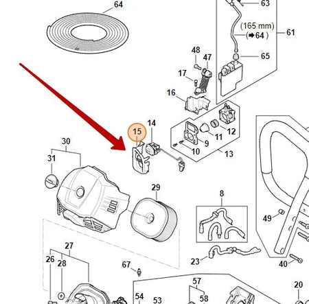 Cover (Stop Switch) - Stihl MS 500i - Cover