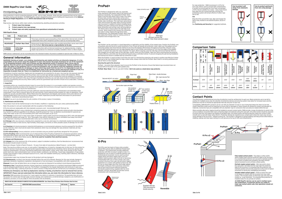 DMM ProPad+ WEARSHEET - Skyland Equipment Ltd