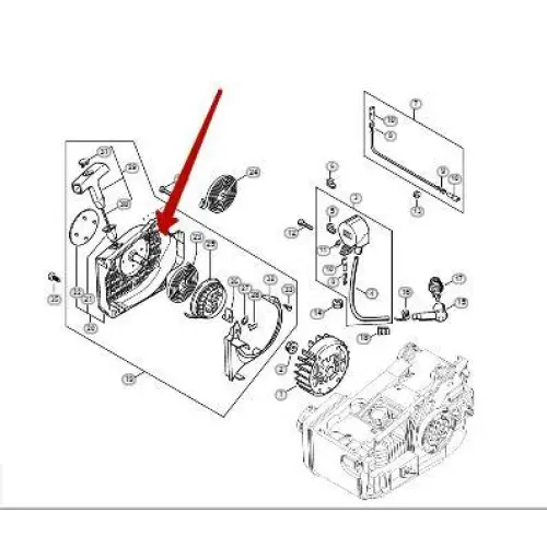 Fan Housing with Rewind Starter - Stihl MS200T - Skyland Equipment Ltd