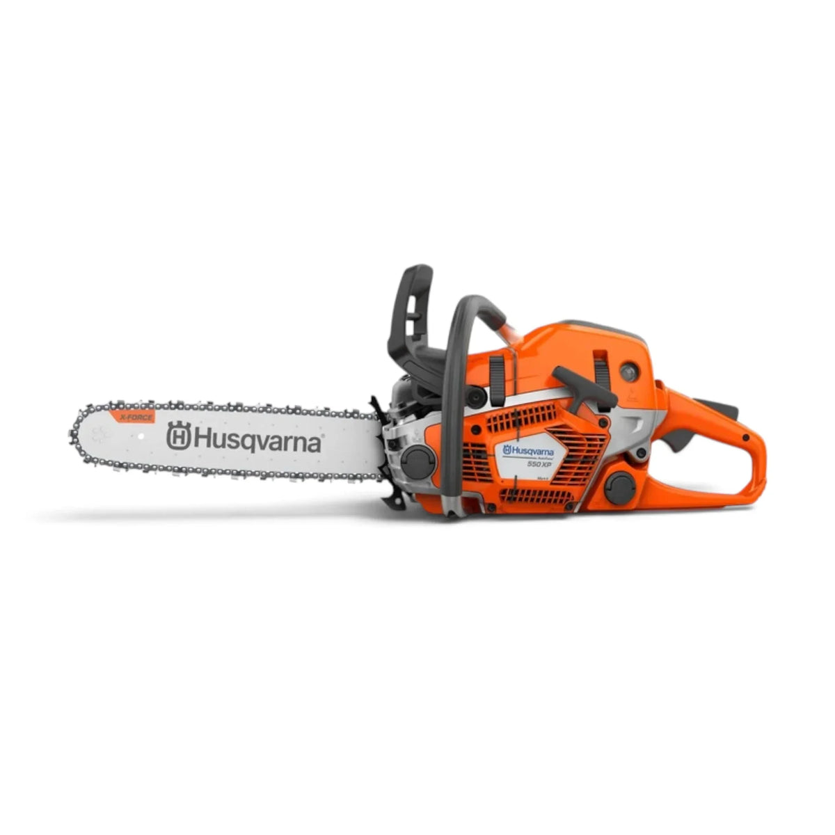 Husqvarna 550 XP Mark II petrol chainsaw side view
