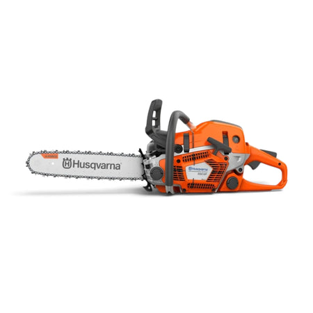 Husqvarna 550 XP Mark II petrol chainsaw side view
