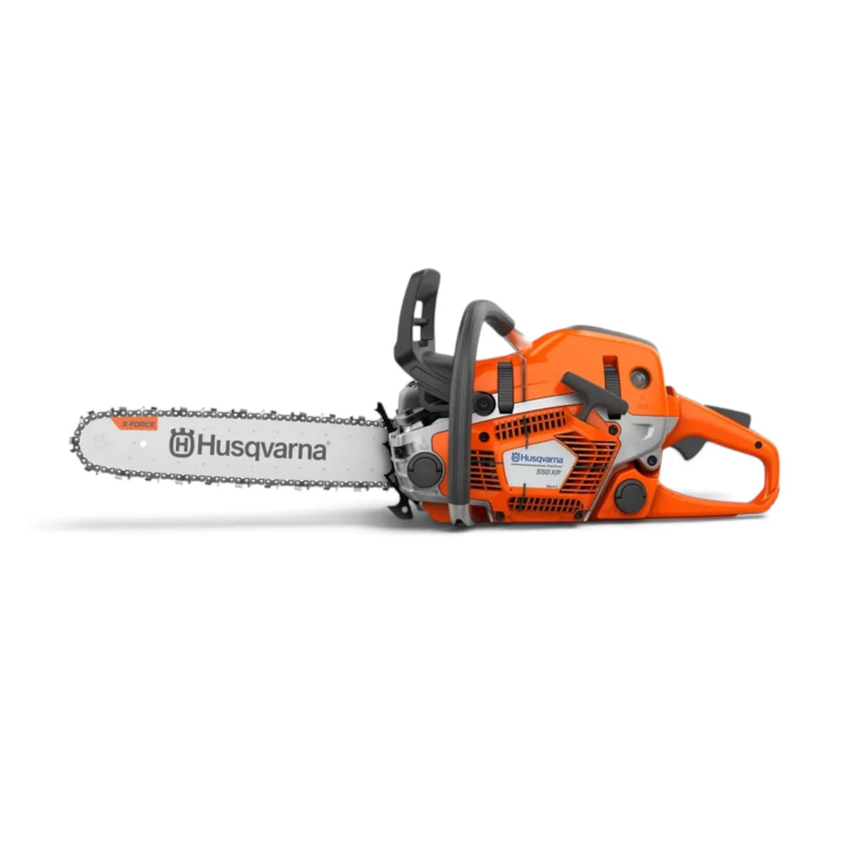Husqvarna 550 XP Mark II petrol chainsaw side view
