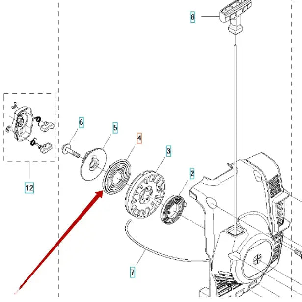 Husqvarna Spring Driver 525 59 40-01 - Recoil Spring