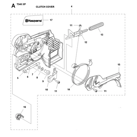 Husqvarna T540 XP Clutch Cover Assembly - 505 54 31-03 - Skyland Equipment Ltd