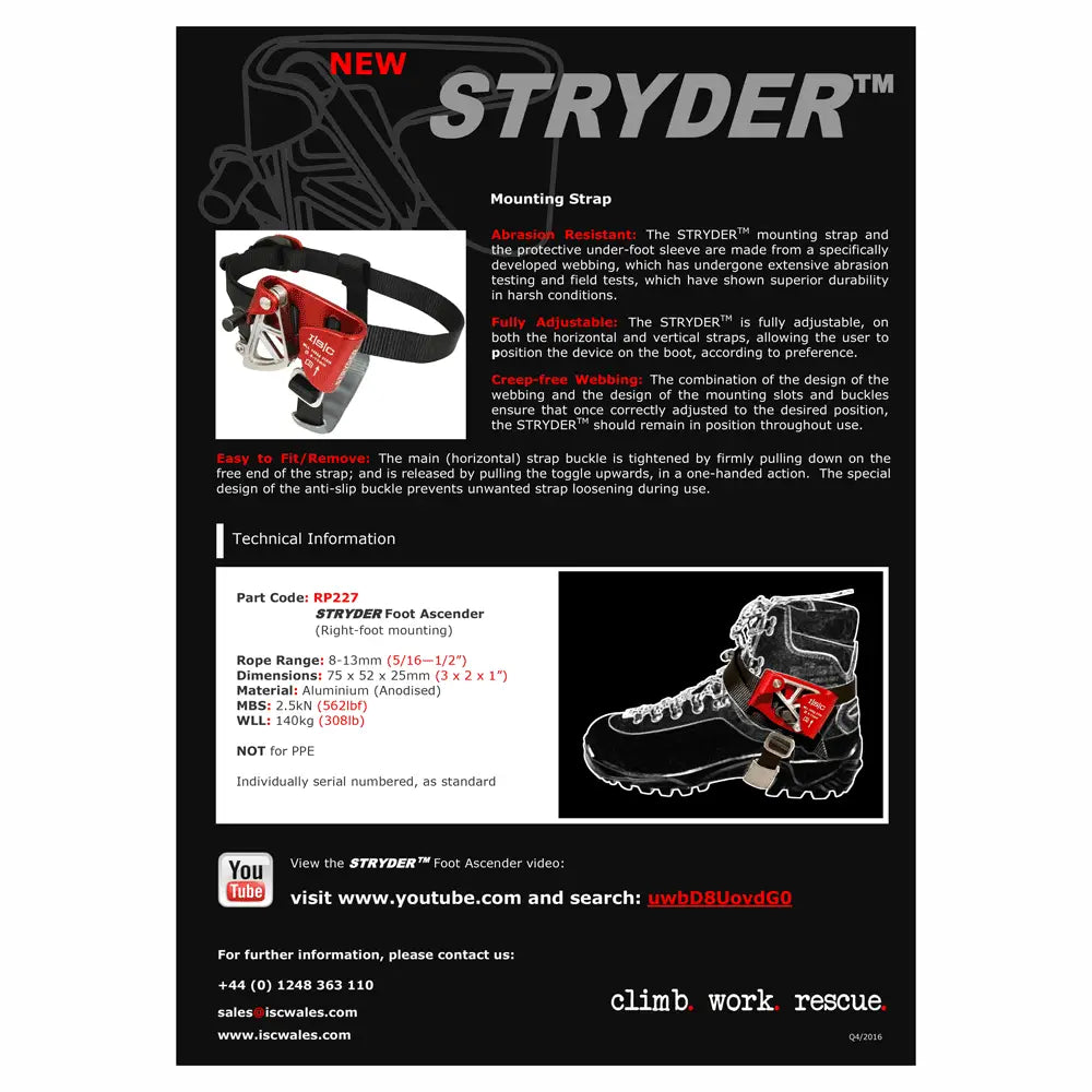 ISC Stryder Foot Ascender - Skyland Equipment Ltd