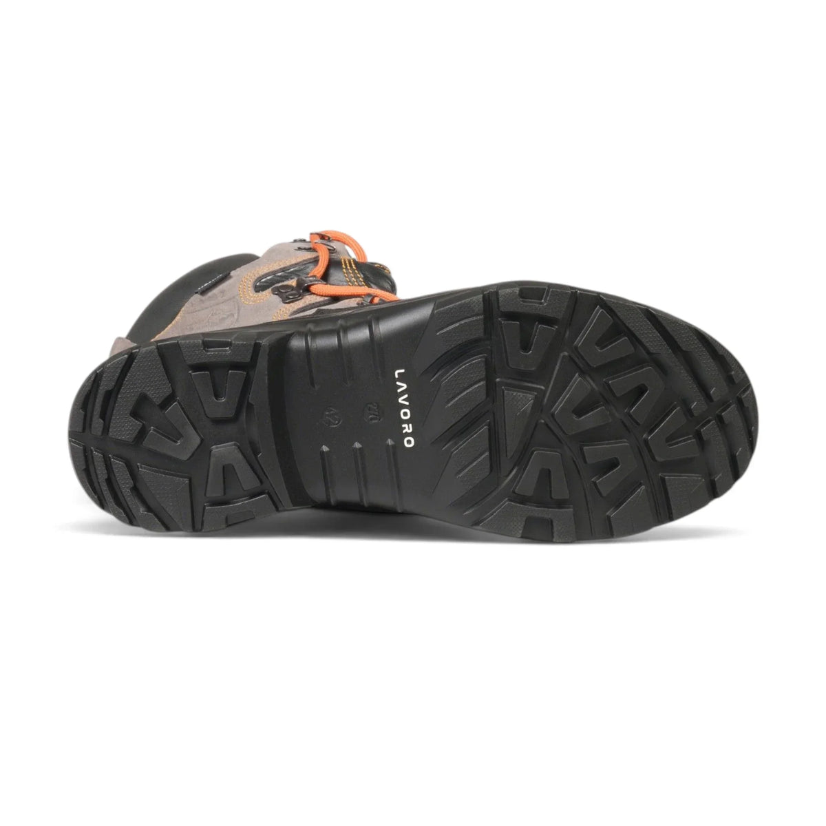 Lavoro EliTree chainsaw boot – sole view showing grip pattern and PU rubber outsole

