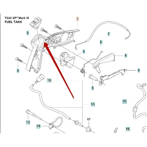 Lid Handle - Husqvarna T540 XP MARK III - Front Handle