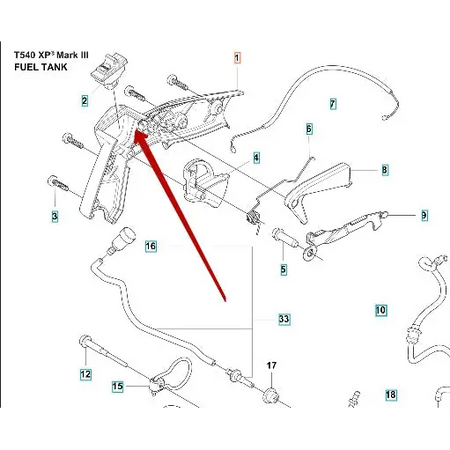 Lid Handle - Husqvarna T540 XP MARK III - Front Handle