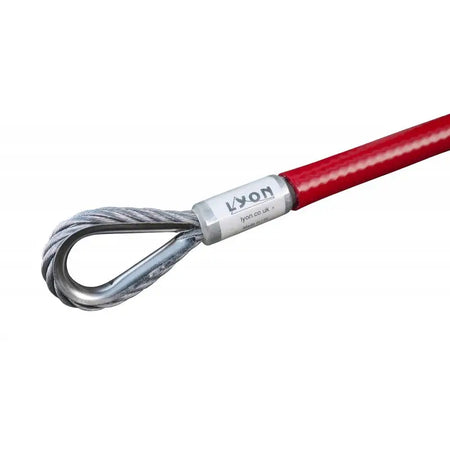 Lyon 7mm Galvanised Steel Wire Anchor - Red / 1m - Rope Access Accessory