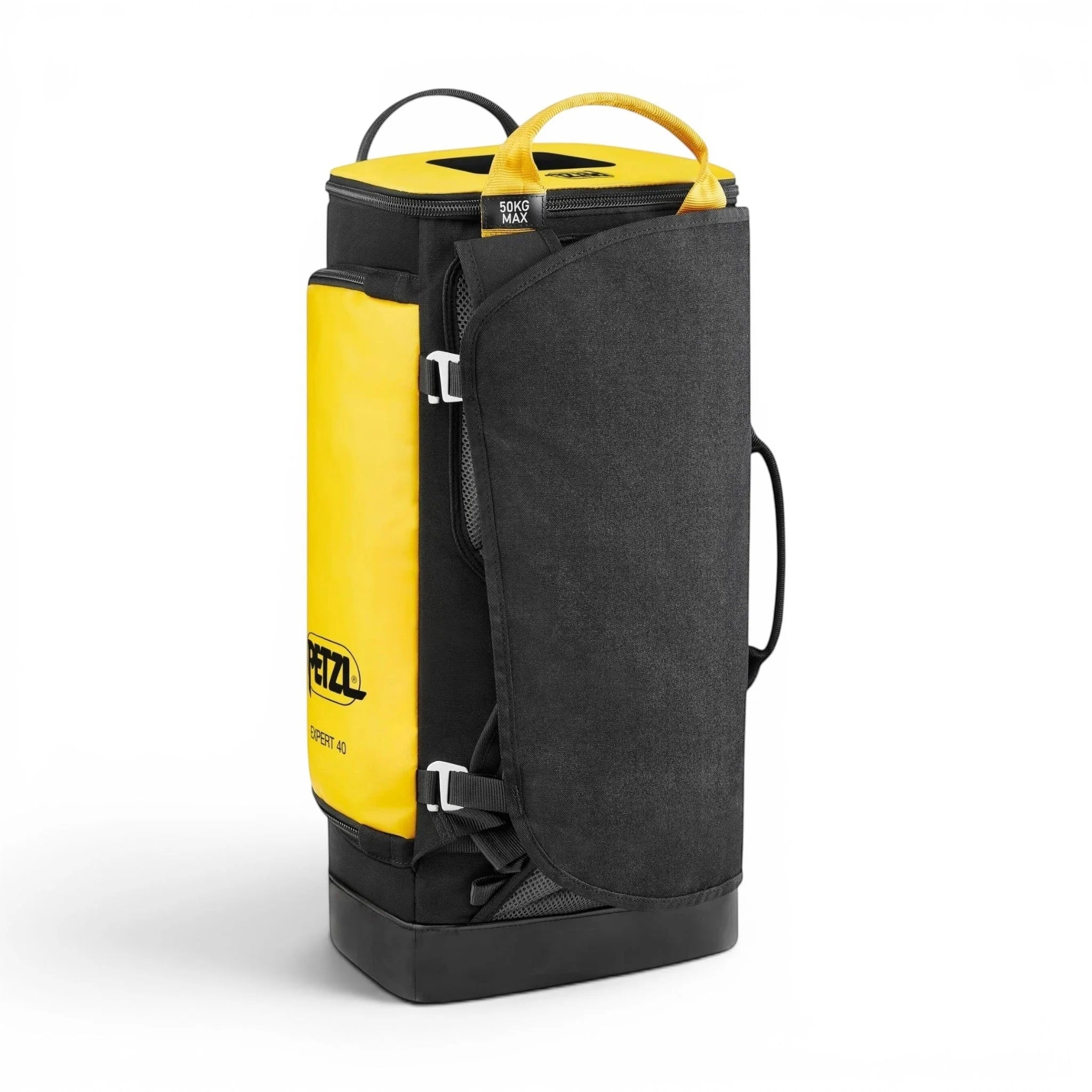 Skyland Equipment Ltd Petzl Expert 40 yellow and black durable TPU gear bag with reinforced base and equipment loops