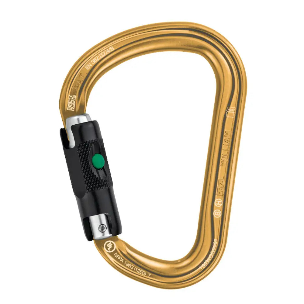 Petzl William Ball Lock Carabiner - 3 Way - Gold - Carabiner