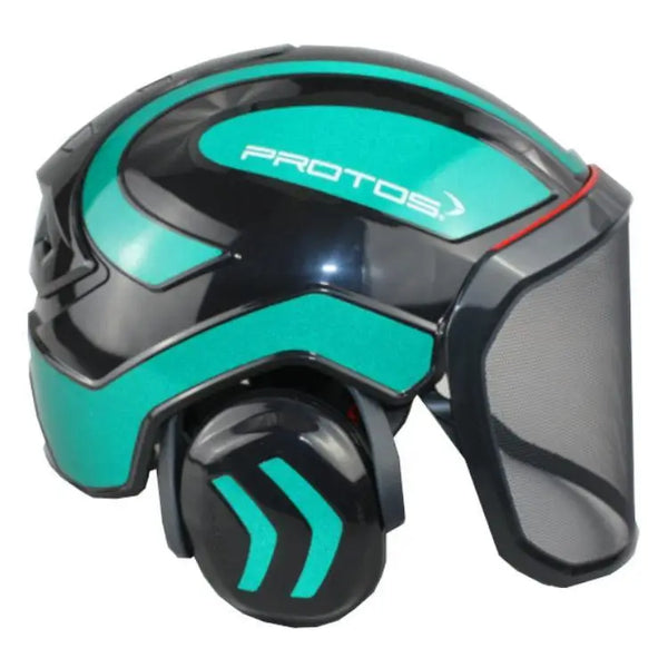 Protos Arborist Integral Helmet - Black/Green Reflective - Skyland Equipment Ltd