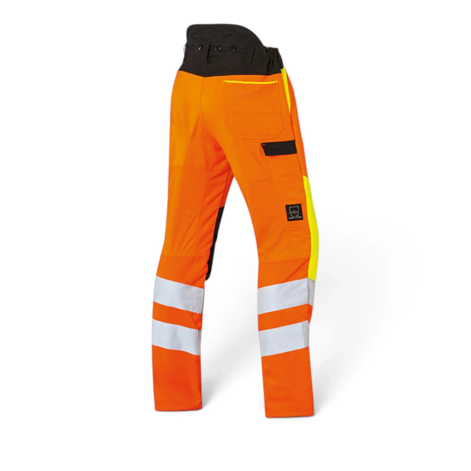 Stihl MS Protect Hi-Vis Chainsaw Trousers Rear Type A - Skyland Equipment Ltd