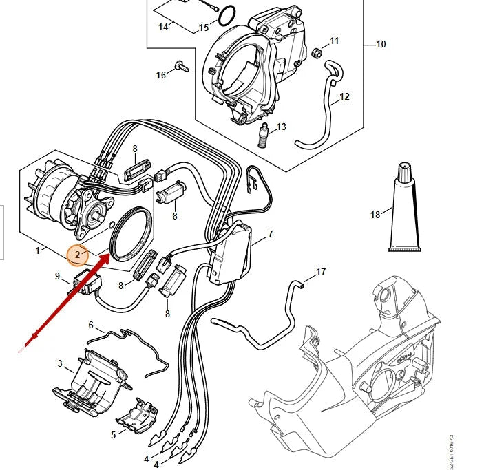 Worm Gear - Stihl MSA 161 T - Worm Gear