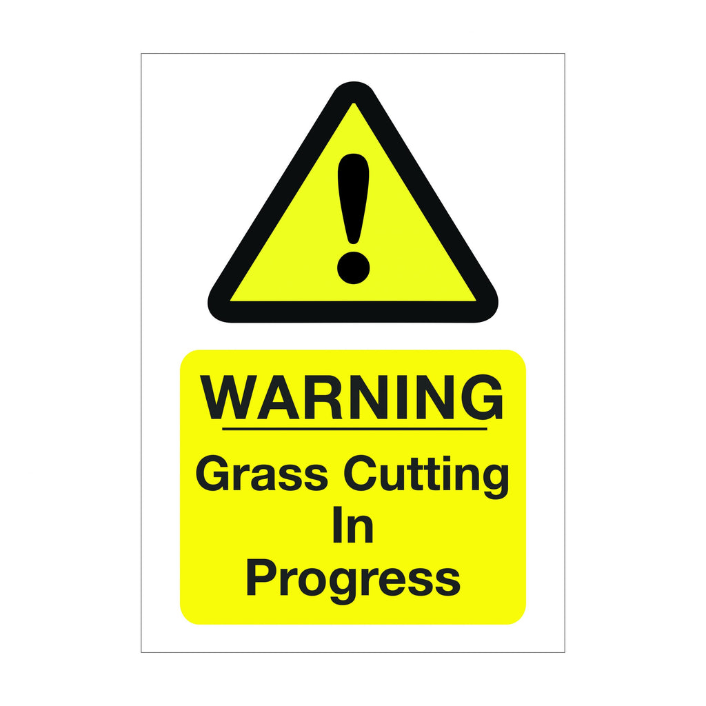 Caution Sign - Grass Cutting in Progress - Skyland Equipment Ltd