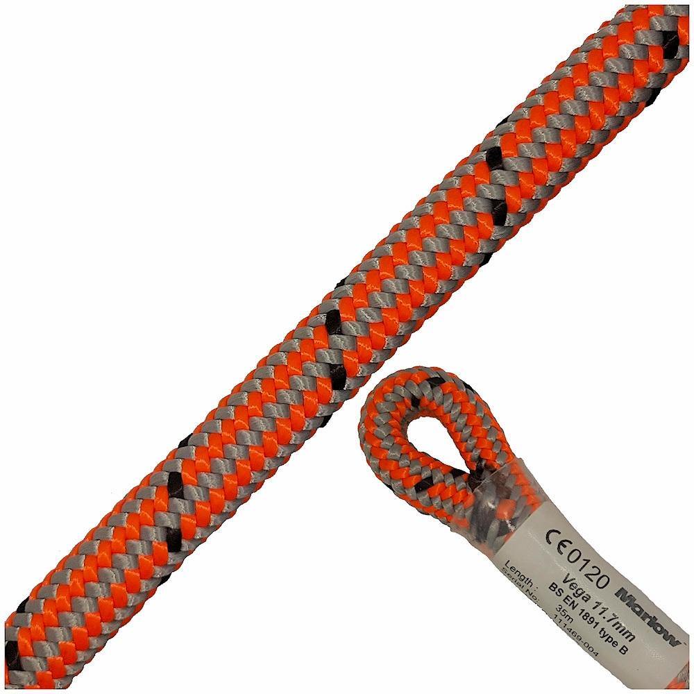 Marlow Vega Spliced Rope - Orange 11.7mm - Skyland Equipment Ltd