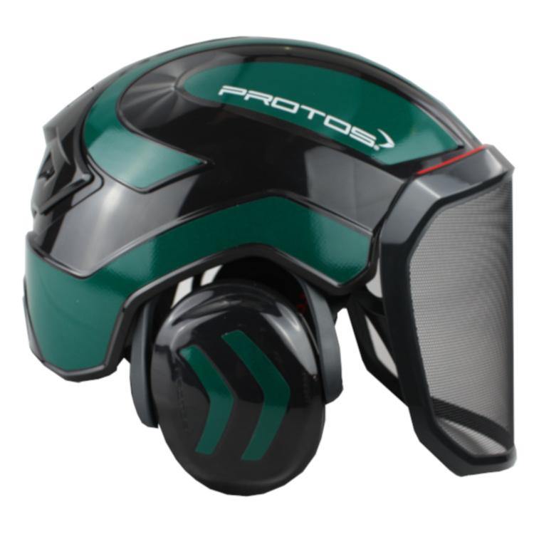 Protos Arborist Integral Helmet - Black/Green Reflective - Skyland Equipment Ltd